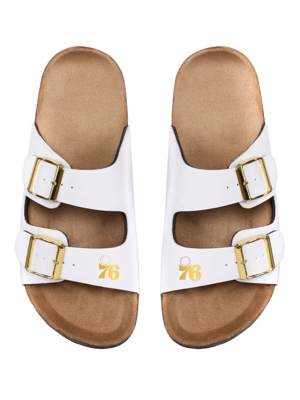 NWT Women's FOCO NBA Philadelphia 76ers Double-Buckle Sandals, Size 11/12